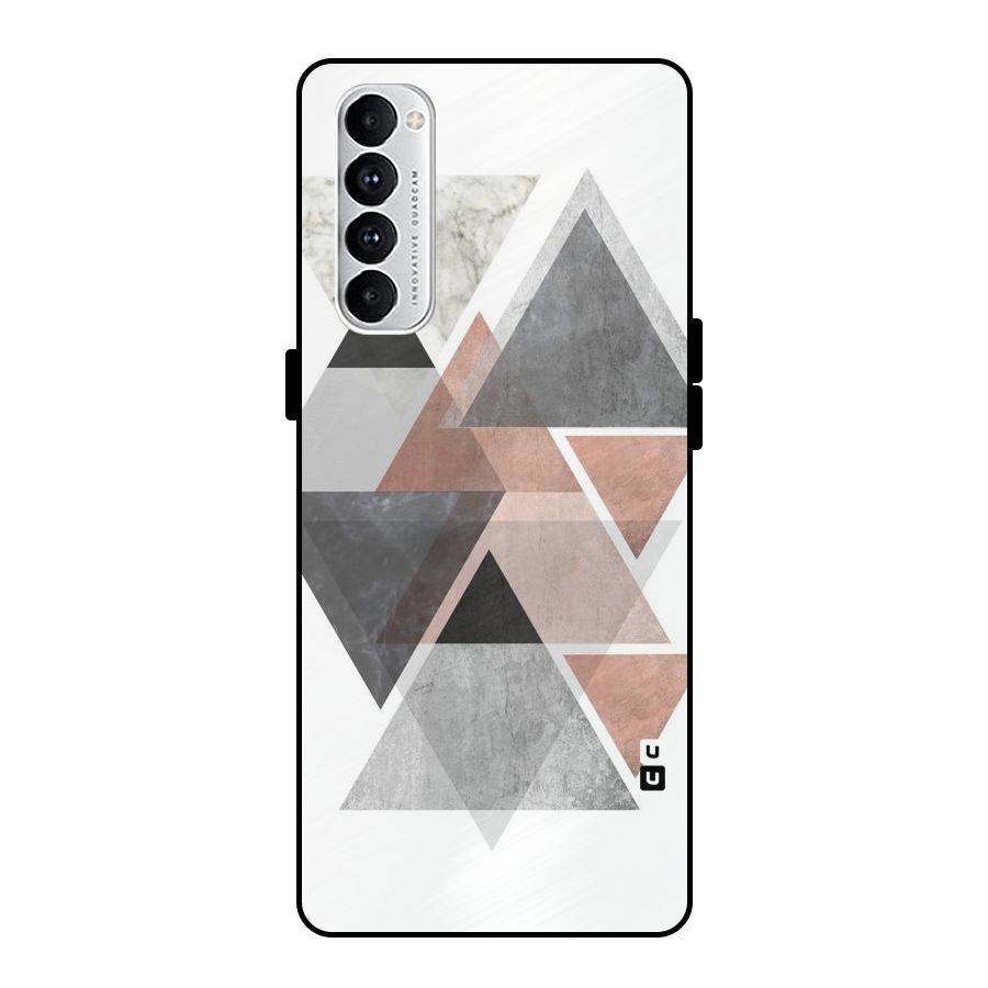 Abstract Diamond Pink Design Metal Back Case for Oppo Reno4 Pro