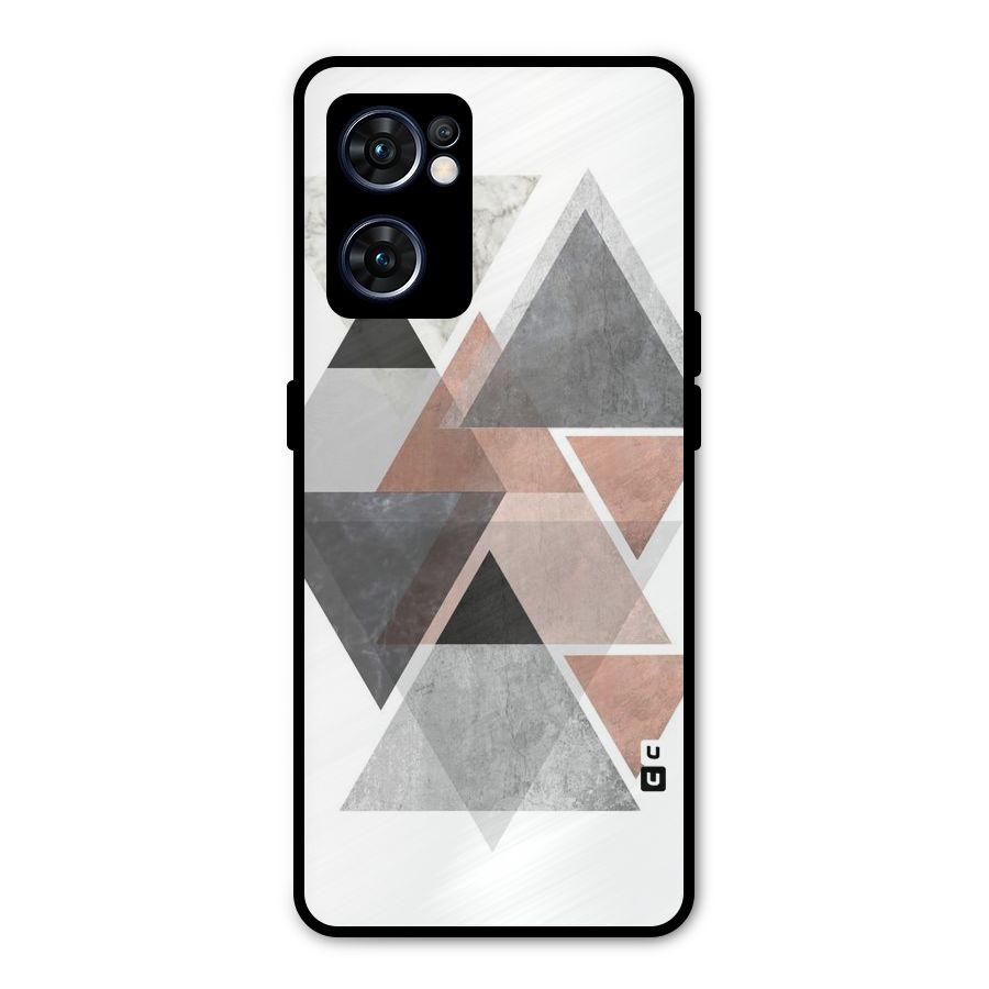 Abstract Diamond Pink Design Metal Back Case for Oppo Reno7 5G