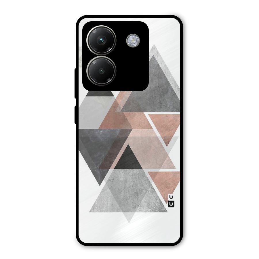 Abstract Diamond Pink Design Metal Back Case for Poco M7 Pro 5G