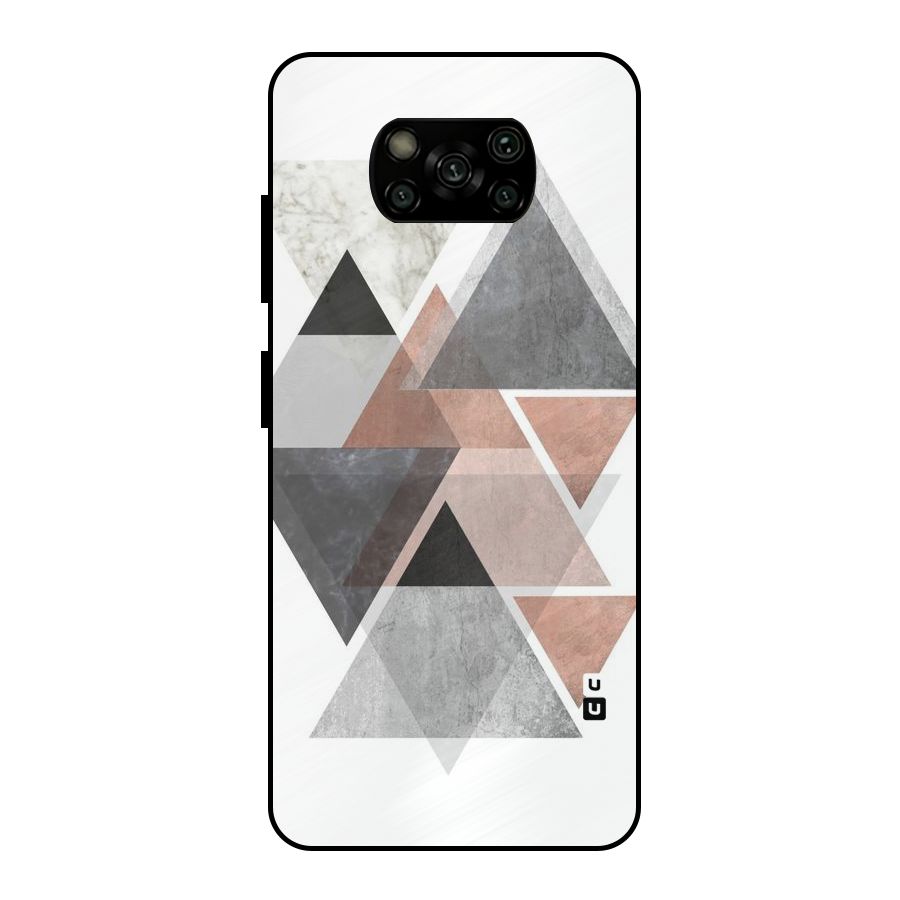 Abstract Diamond Pink Design Metal Back Case for Poco X3
