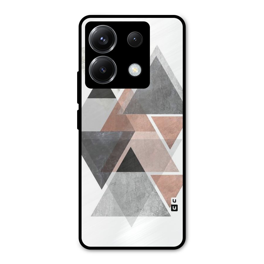 Abstract Diamond Pink Design Metal Back Case for Poco X6