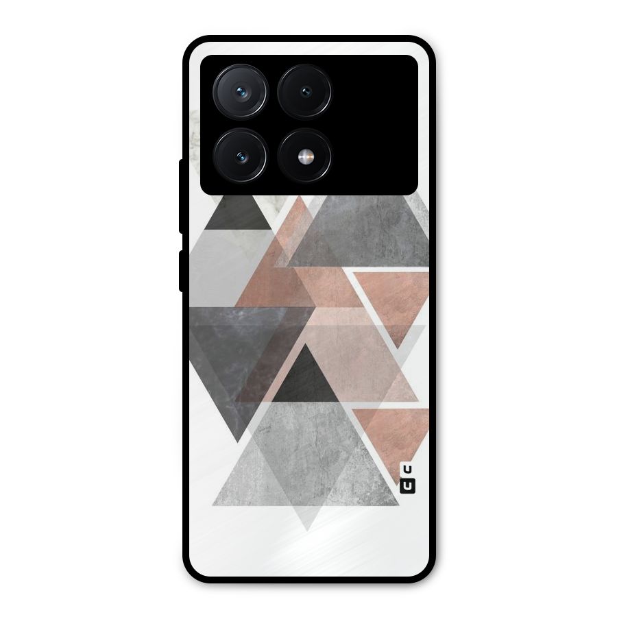 Abstract Diamond Pink Design Metal Back Case for Poco X6 Pro
