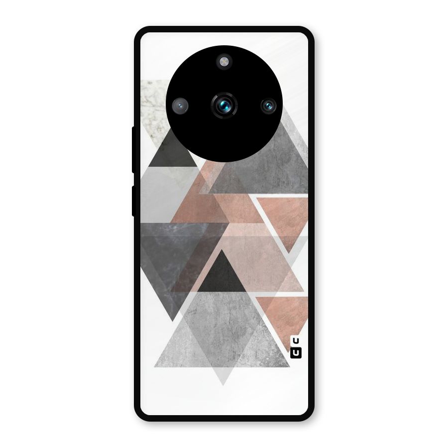 Abstract Diamond Pink Design Metal Back Case for Realme 11 Pro