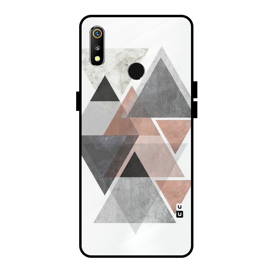 Abstract Diamond Pink Design Metal Back Case for Realme 3i