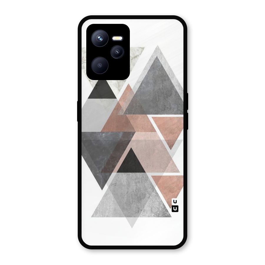 Abstract Diamond Pink Design Metal Back Case for Realme C35