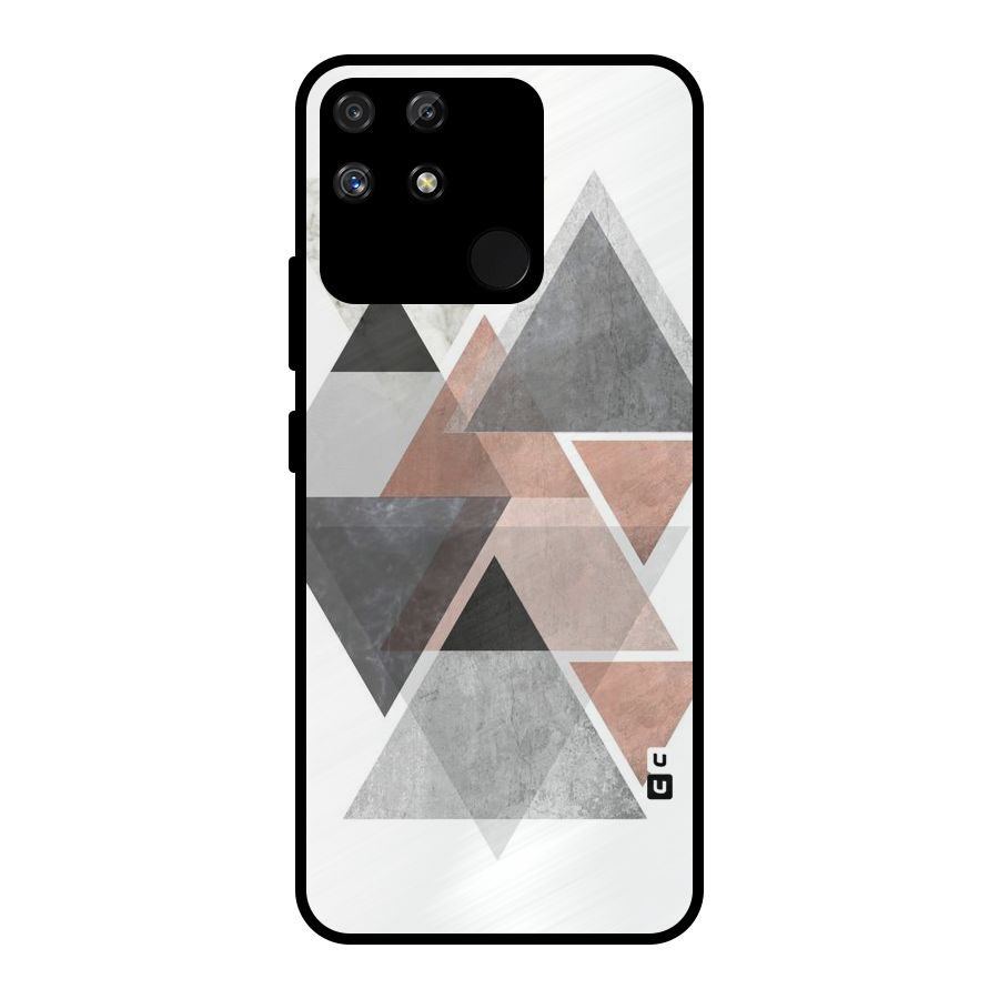 Abstract Diamond Pink Design Metal Back Case for Realme Narzo 50A