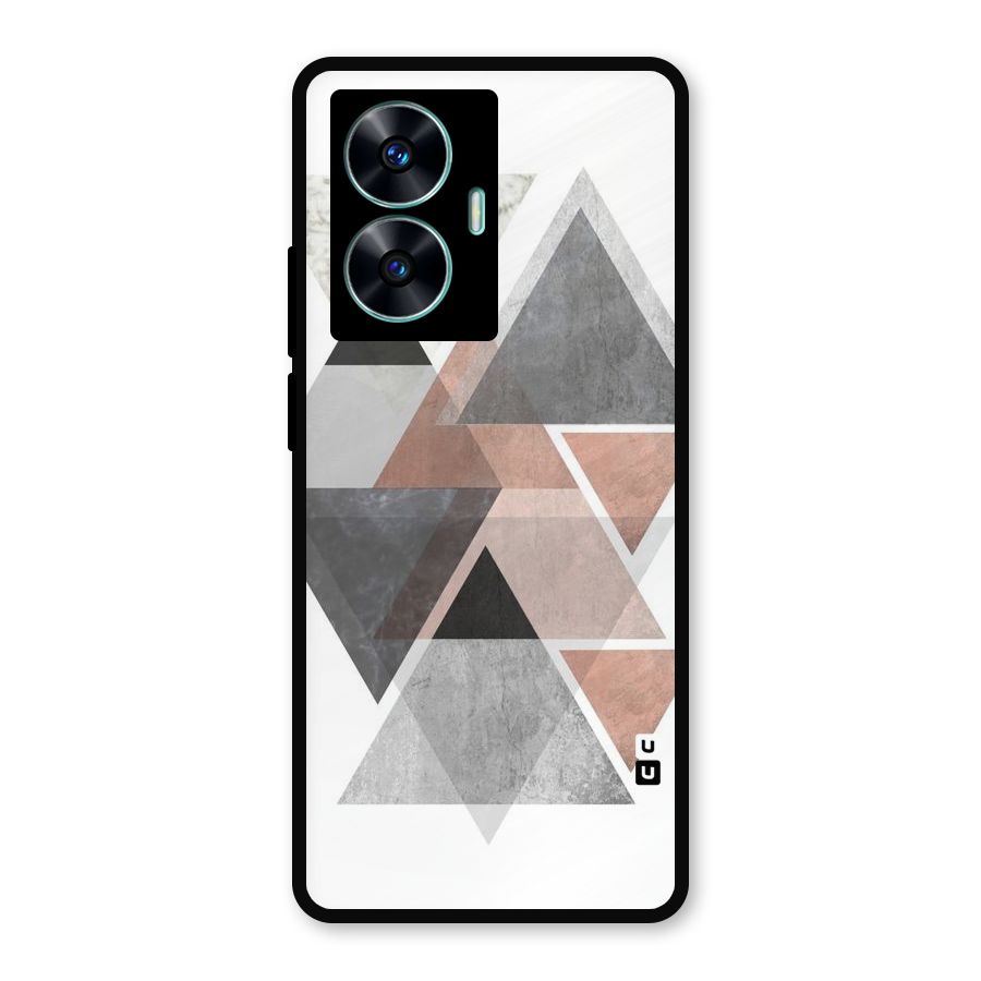 Abstract Diamond Pink Design Metal Back Case for Realme Narzo N55