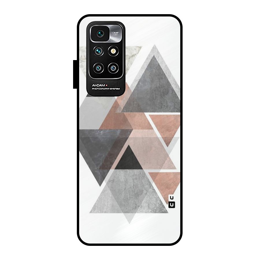 Abstract Diamond Pink Design Metal Back Case for Redmi 10 Prime