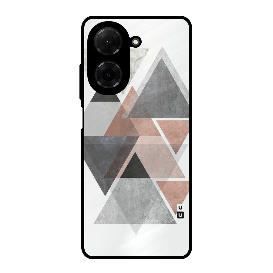 Abstract Diamond Pink Design Metal Back Case for Redmi A5 4G