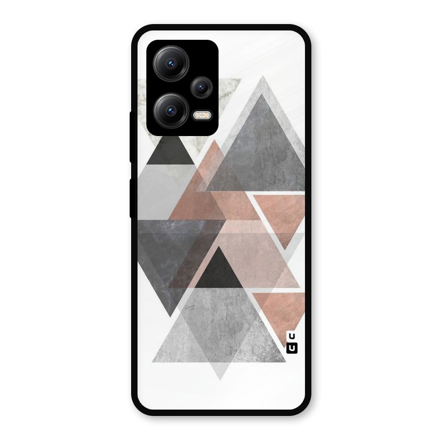 Abstract Diamond Pink Design Metal Back Case for Redmi Note 12 5G