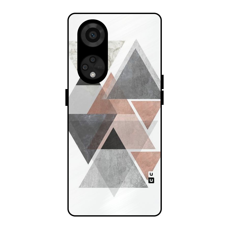 Abstract Diamond Pink Design Metal Back Case for Reno8 T 5G