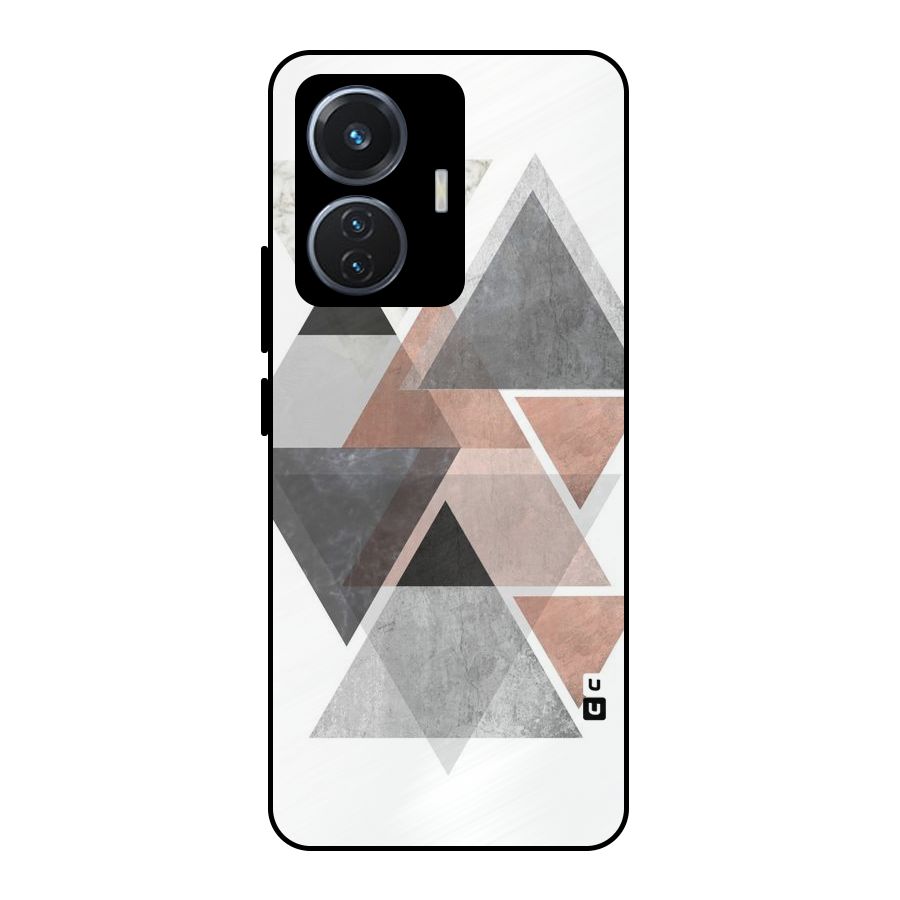 Abstract Diamond Pink Design Metal Back Case for Vivo T1 44W