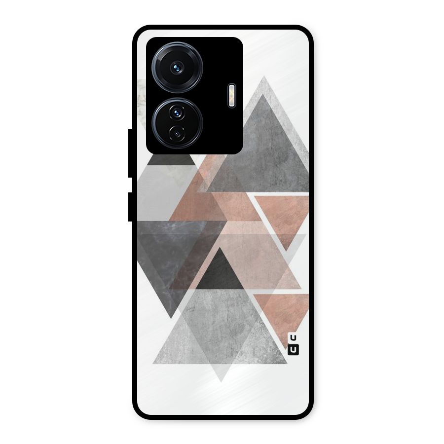 Abstract Diamond Pink Design Metal Back Case for Vivo T1 Pro