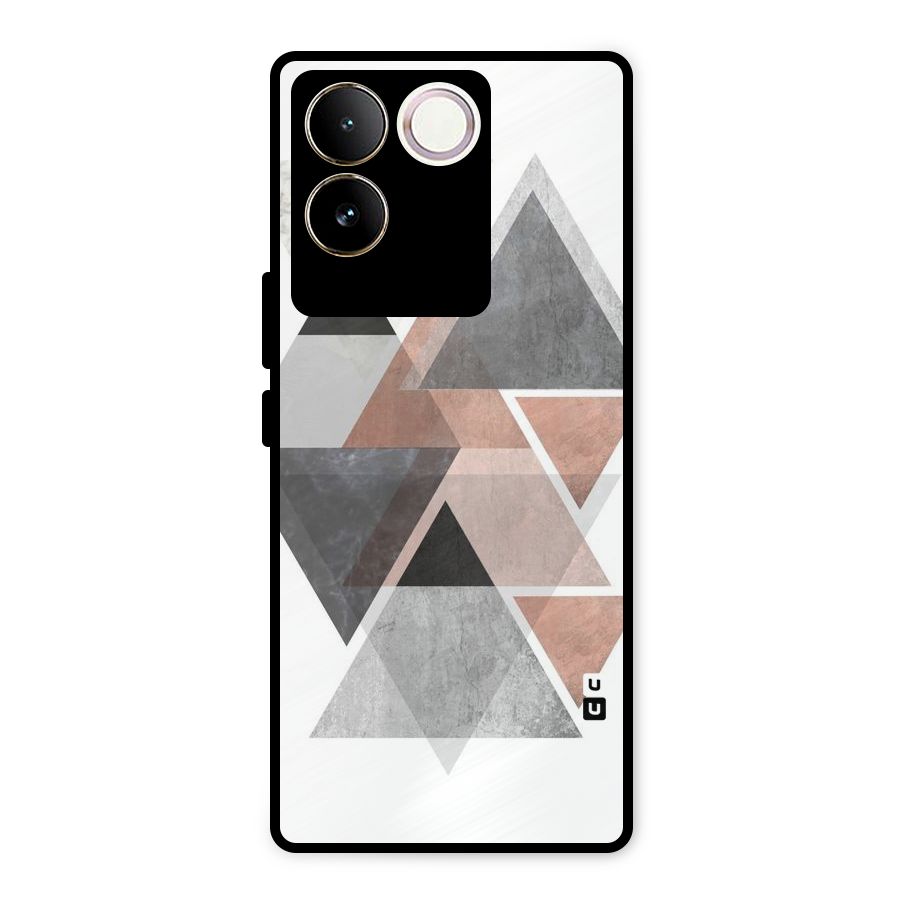 Abstract Diamond Pink Design Metal Back Case for Vivo T2 Pro