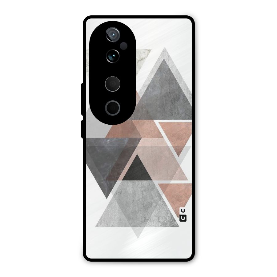 Abstract Diamond Pink Design Metal Back Case for Vivo T3 Ultra