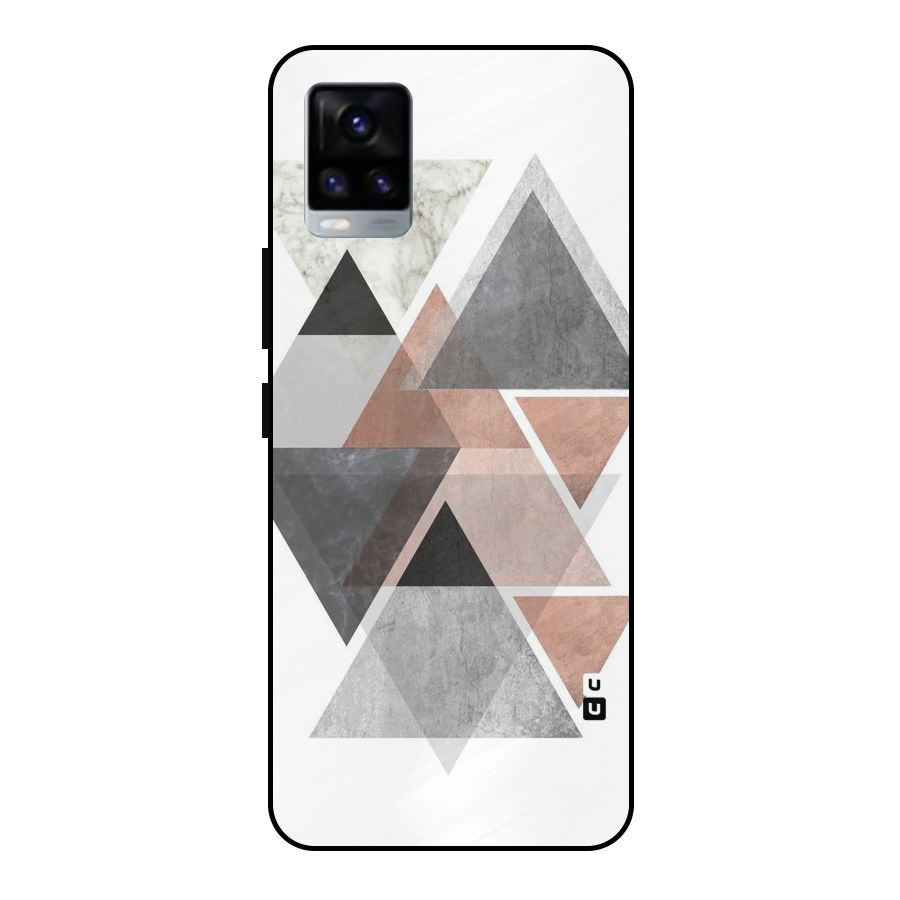 Abstract Diamond Pink Design Metal Back Case for Vivo V20 2021