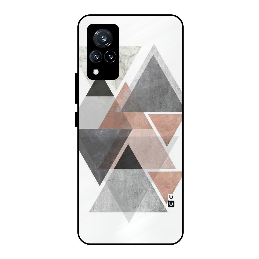 Abstract Diamond Pink Design Metal Back Case for Vivo V21 5G