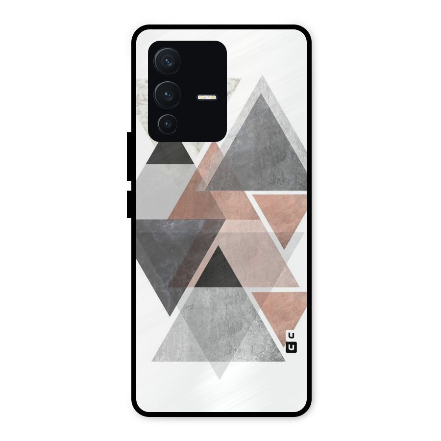 Abstract Diamond Pink Design Metal Back Case for Vivo V23 5G