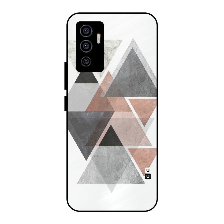 Abstract Diamond Pink Design Metal Back Case for Vivo V23e