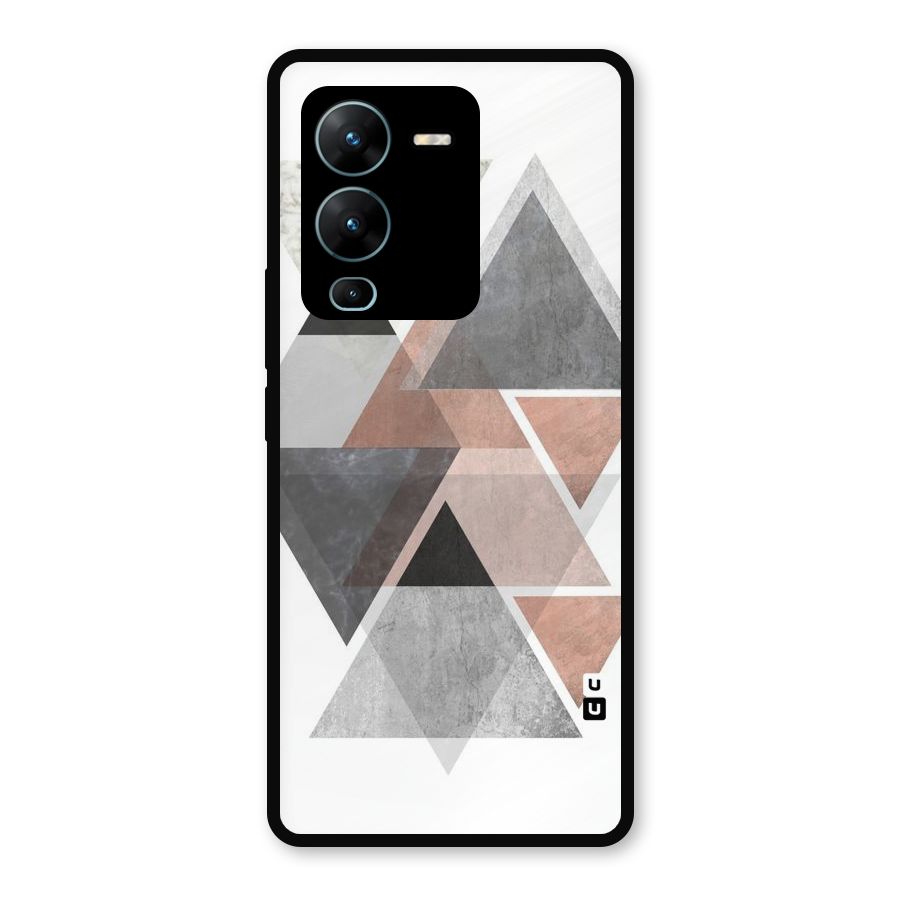 Abstract Diamond Pink Design Metal Back Case for Vivo V25 Pro