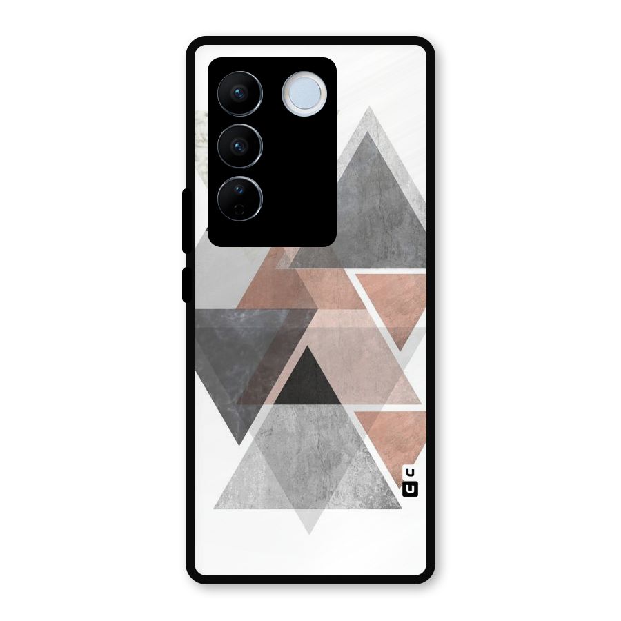 Abstract Diamond Pink Design Metal Back Case for Vivo V27 Pro