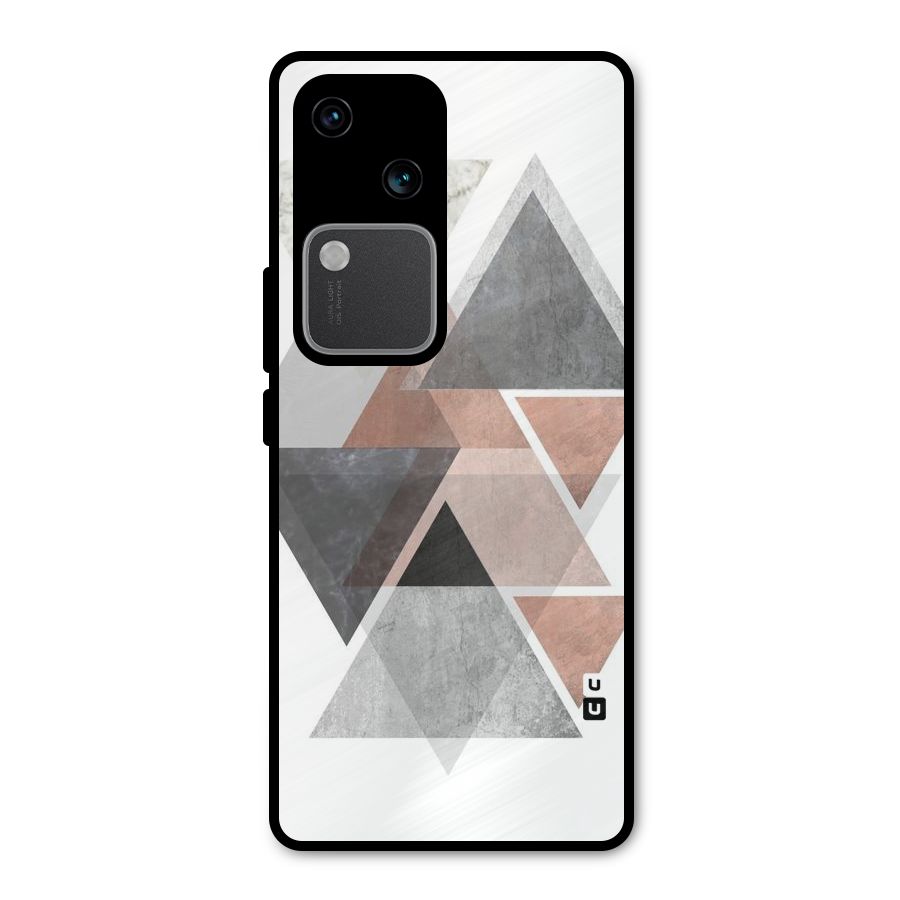 Abstract Diamond Pink Design Metal Back Case for Vivo V30 Pro