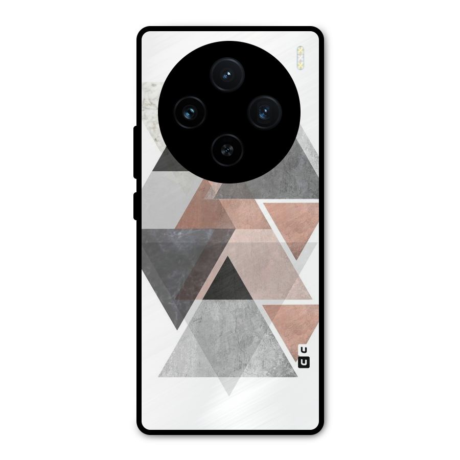 Abstract Diamond Pink Design Metal Back Case for Vivo X100