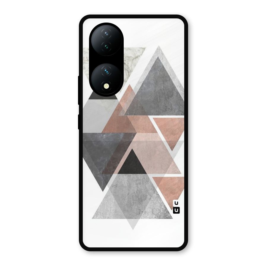 Abstract Diamond Pink Design Metal Back Case for Vivo Y100a