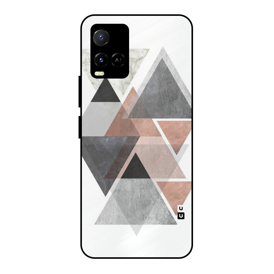 Abstract Diamond Pink Design Metal Back Case for Vivo Y21