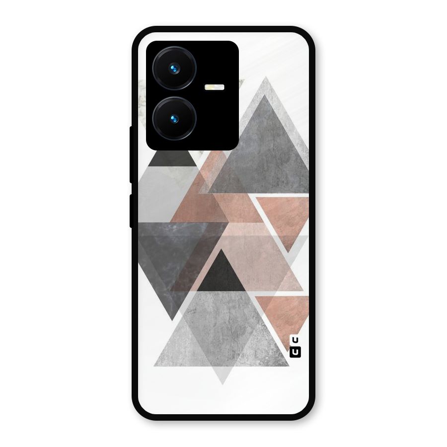 Abstract Diamond Pink Design Metal Back Case for Vivo Y22s