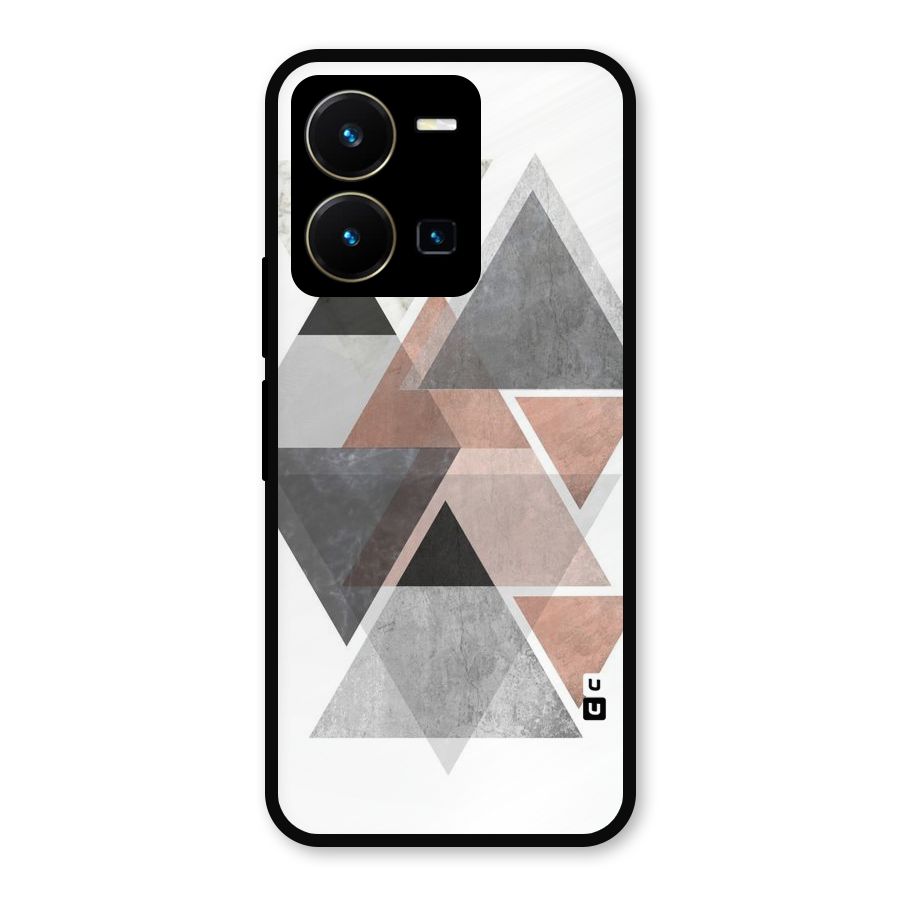 Abstract Diamond Pink Design Metal Back Case for Vivo Y35