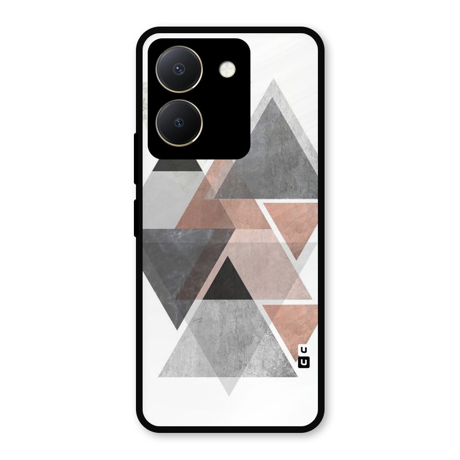Abstract Diamond Pink Design Metal Back Case for Vivo Y36