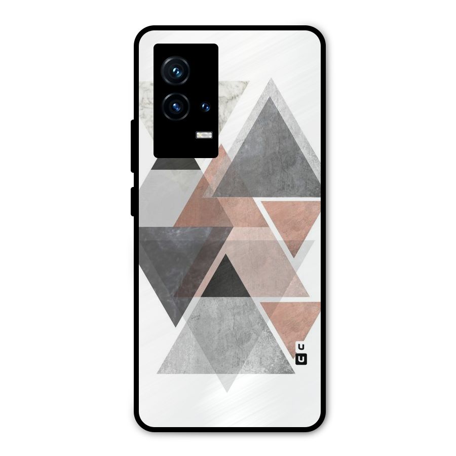 Abstract Diamond Pink Design Metal Back Case for iQOO 9 5G