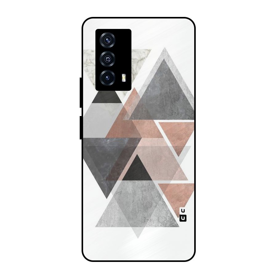 Abstract Diamond Pink Design Metal Back Case for iQOO Z5