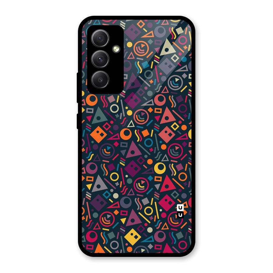 Abstract Figures Glass Back Case for Galaxy A34