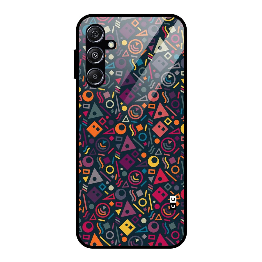 Abstract Figures Glass Back Case for Galaxy M34 5G