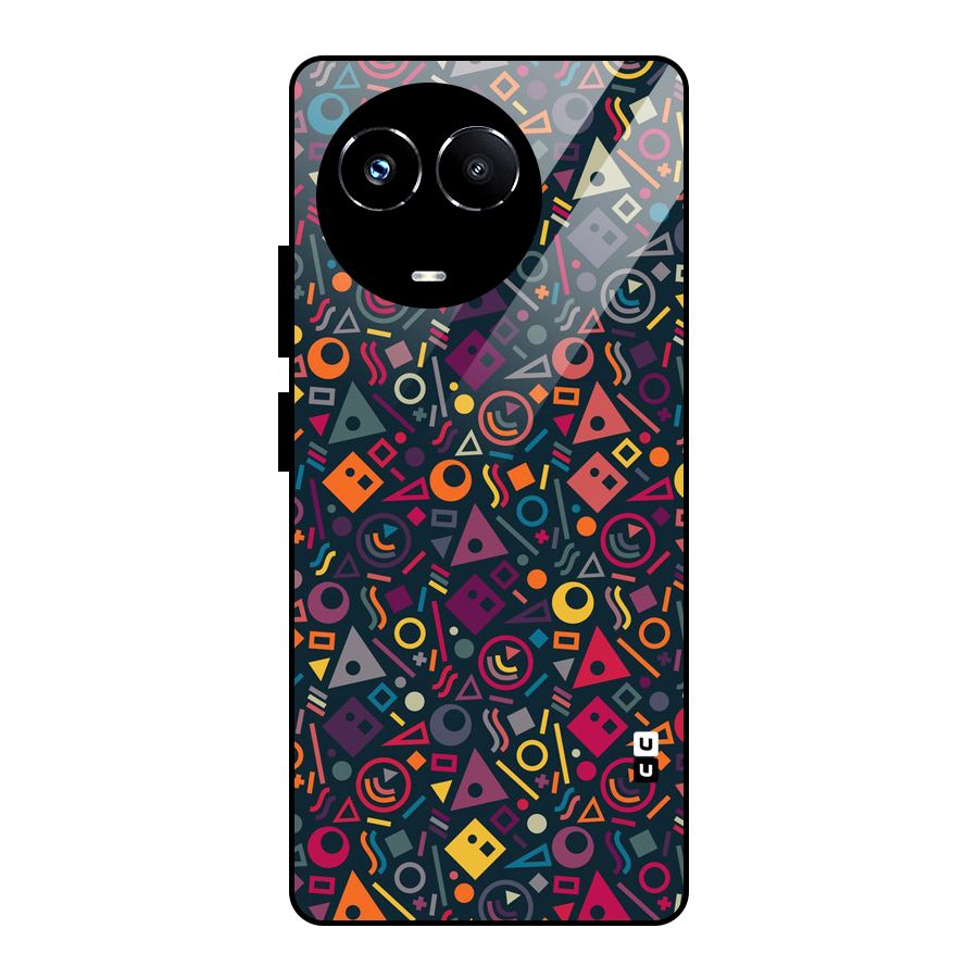 Abstract Figures Glass Back Case for Realme 11X