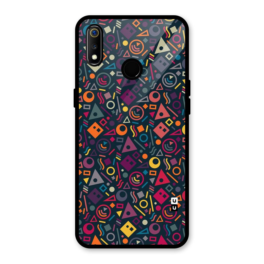 Abstract Figures Glass Back Case for Realme 3i