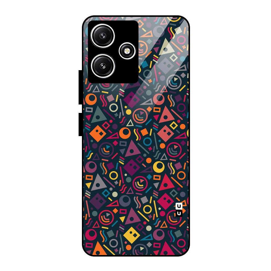 Abstract Figures Glass Back Case for Redmi 12 5G