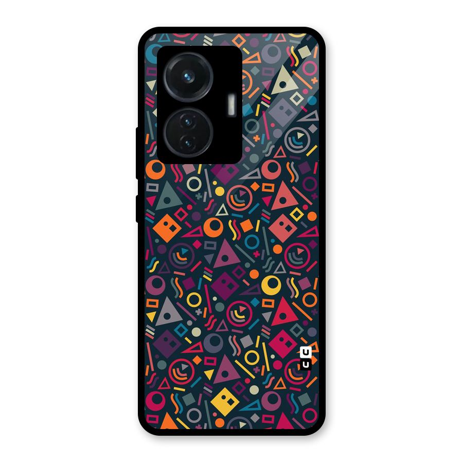 Abstract Figures Glass Back Case for Vivo T1 44W