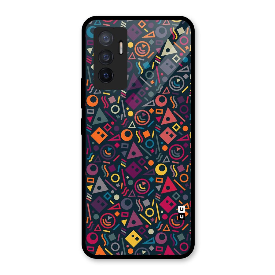 Abstract Figures Glass Back Case for Vivo V23e