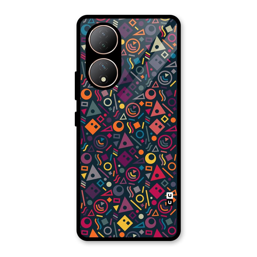 Abstract Figures Glass Back Case for Vivo Y100A