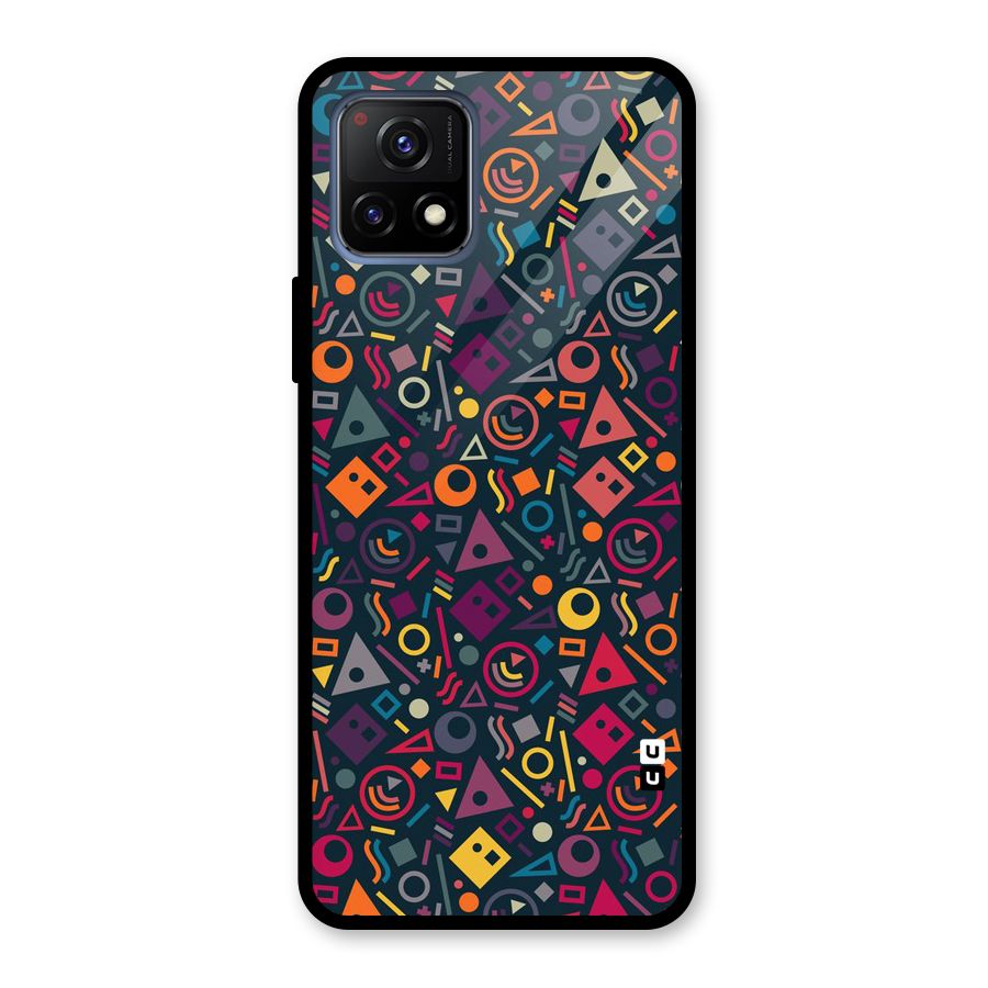 Abstract Figures Glass Back Case for Vivo Y72 5G