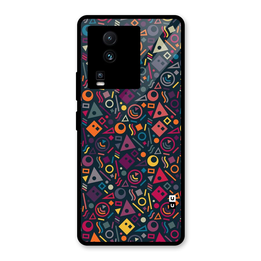 Abstract Figures Glass Back Case for Vivo iQOO Neo 7