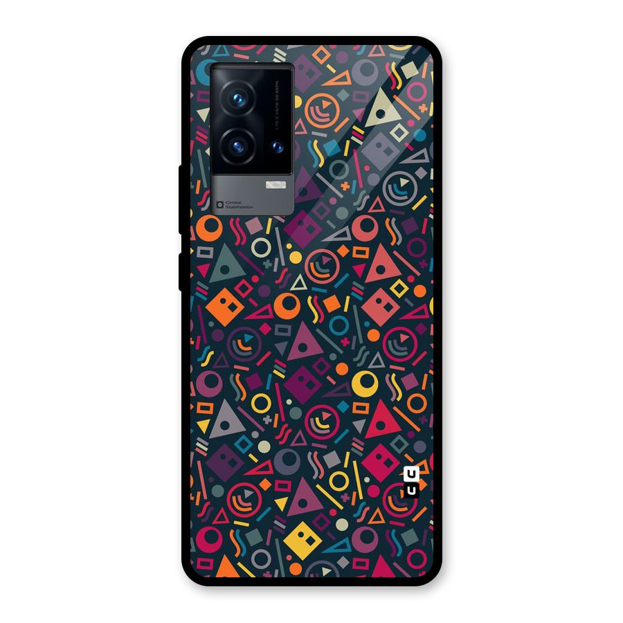 Abstract Figures Glass Back Case for iQOO 9 5G