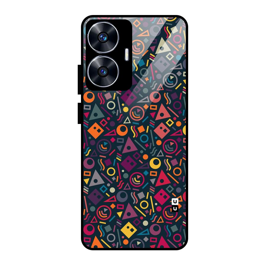 Abstract Figures Glass Back Case for realme C55