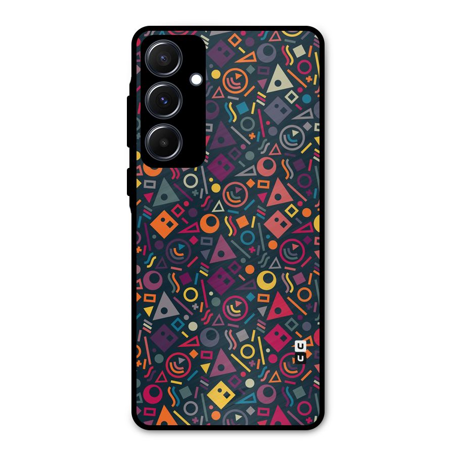Abstract Figures Metal Back Case for Galaxy A55