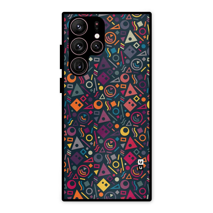 Abstract Figures Metal Back Case for Galaxy S22 Ultra 5G