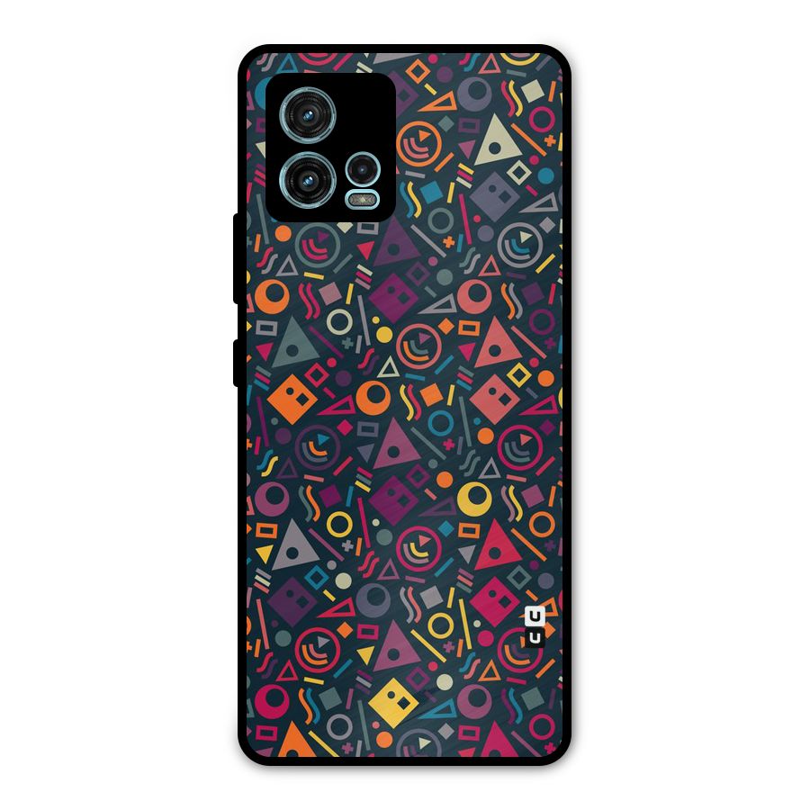 Abstract Figures Metal Back Case for Moto G72