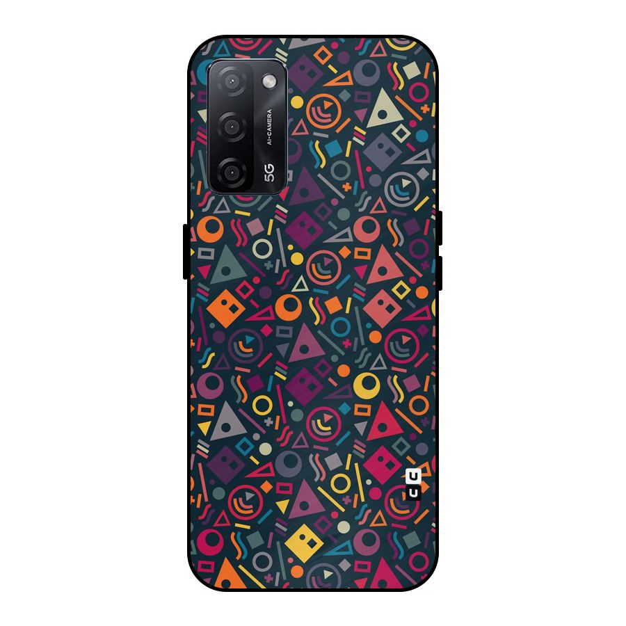 Abstract Figures Metal Back Case for Oppo A53s 5G